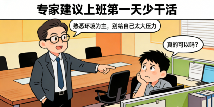 专家建议上班第一天少干活